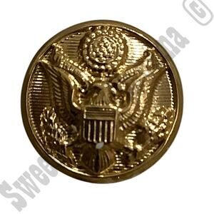 Waterbury Company Brass Screw-On Button with Back Featuring Eagle Seal, 5/8"D